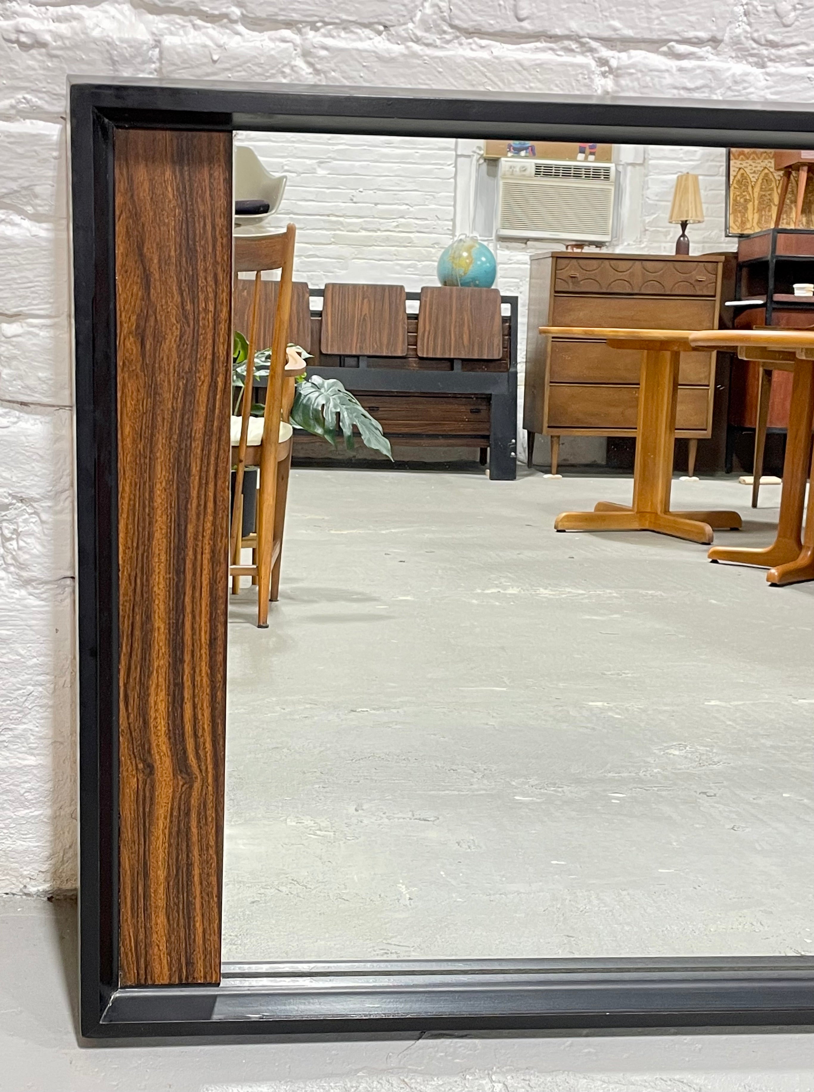 Vintage Mid Century MODERN Ebonized + Rosewood MIRROR by American of Martinsville, c. 1960's