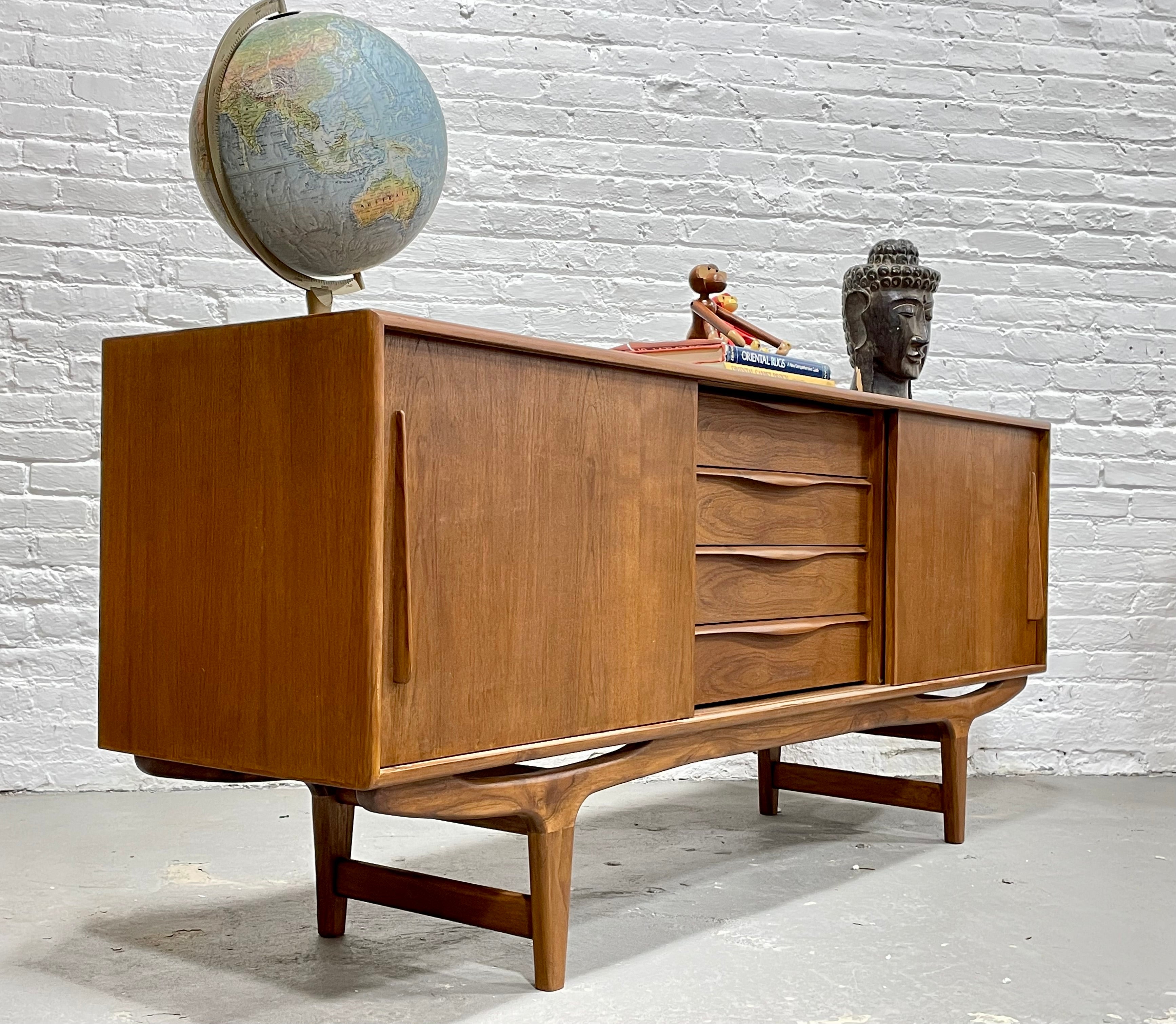 LONG & SCULPTED Mid Century Modern styled Danish CREDENZA / media stand / Sideboard